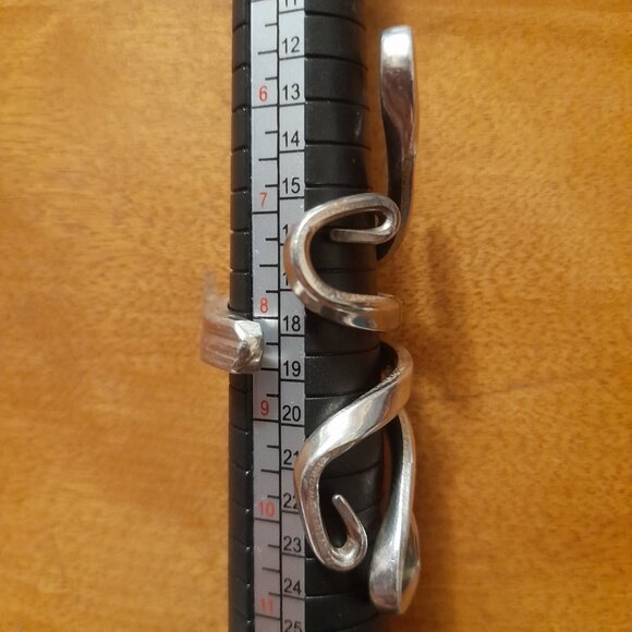 Large Vintage Fork Ring Silver Tone Twisted Avant Garde Design Thick Men Jewelry - Picture 6 of 16